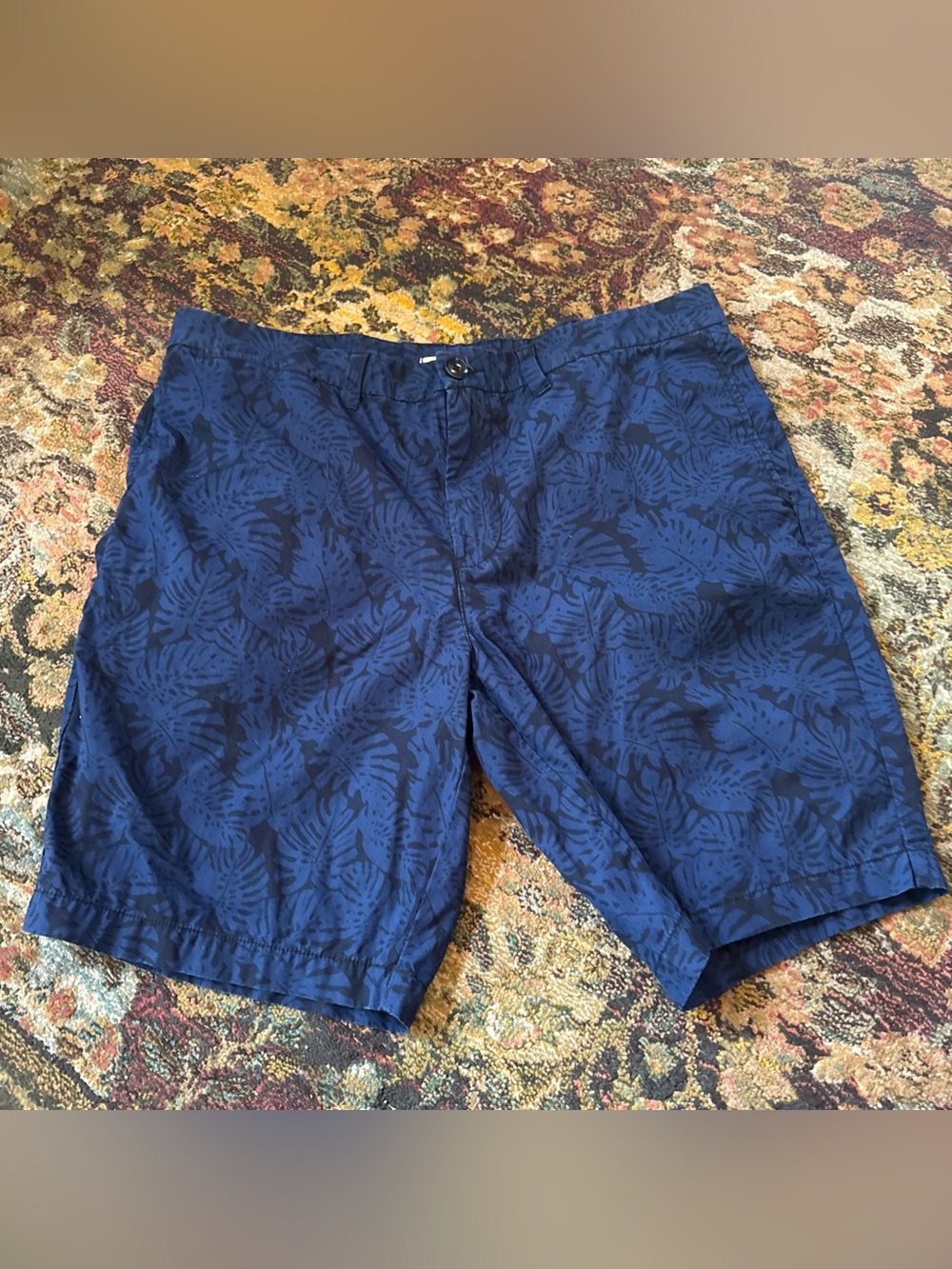 Life After Denim Men's Navy Blue Tropical Print Shorts